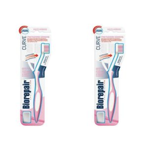 Биорепейр Набор Зубная щетка изогнутая для защиты десен*2 штуки (Biorepair, Уход за зубами)