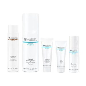 Янсен Косметикс Экспресс-набор для глубокого увлажнения и питания сухой и обезвоженной кожи: тоник 200 мл + маска 75 мл + сыворотка 30 мл + скраб 50 мл + лосьон для снятия макияжа 100 мл (Janssen Cosmetics, Dry Skin)