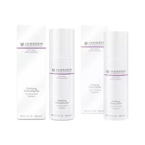 Янсен Косметикс Набор "Очищение и тонизация" для жирной и проблемной кожи: очищающий гель 200 мл + тоник 200 мл (Janssen Cosmetics, Oily skin)