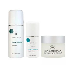 Холи Лэнд Набор "Очищение": очищающее средство 250 мл + лосьон 125 мл + крем 50 мл (Holyland Laboratories, Alpha Complex)