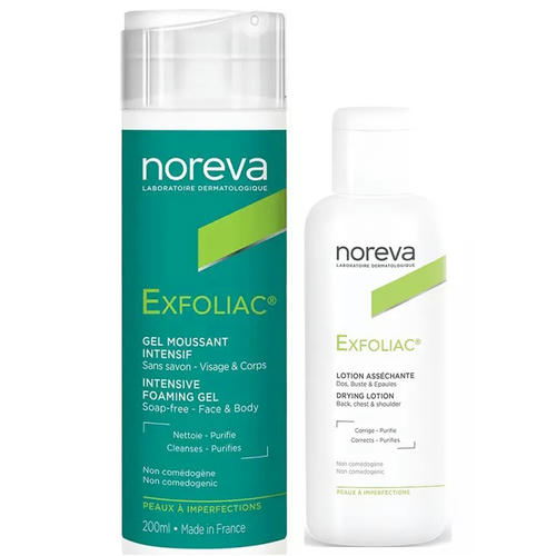 Норева Набор для очищения кожи: гель, 200 мл + лосьон, 125 мл (Noreva, Exfoliac)