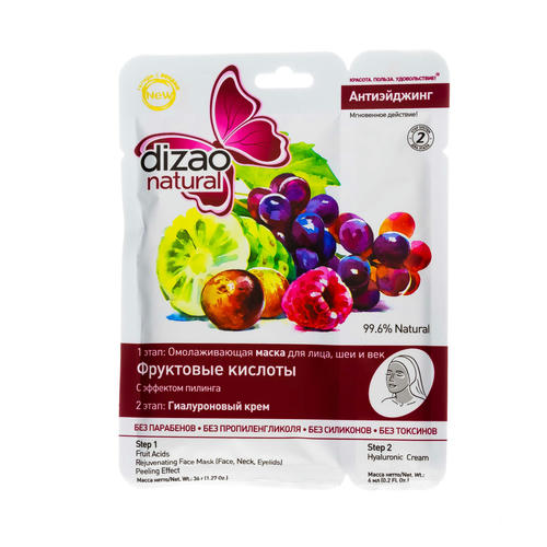 Дизао Двухэтапная маска «Фруктовые кислоты» 1шт (Dizao, Активный лифтинг) — изображение 2