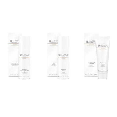 Янсен Косметикс Набор "Глубокое очищение и тонизация для кожи склонной к пигментации", 3 продукта (Janssen Cosmetics, Fair Skin)