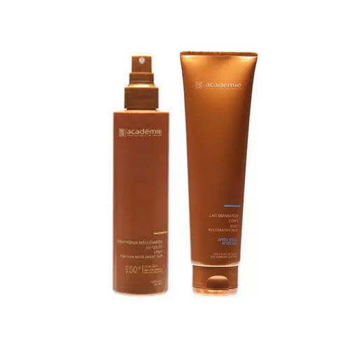 Академи Набор "Защита от солнца": спрей 150 мл + молочко для тела 150 мл (Academie, Bronzecran)