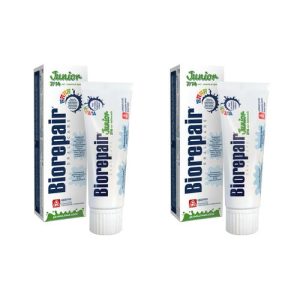 Биорепейр Набор Junior Mint Детская зубная паста с витамином Е и ароматом сладкой мяты 75 мл*2 штуки (Biorepair, Детская гамма)