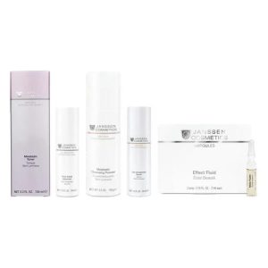 Янсен Косметикс Набор "Осветление и защита" для кожи с признаками старения и пигментации: тоник 100 мл + концентрат 2 мл х 7 шт + солнцезащитная основа 30 мл + пудра 60 г + сыворотка 30 мл (Janssen Cosmetics, Fair Skin)