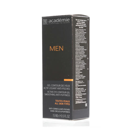Академи Гель для контура глаз против отеков и морщин Gel Contour des Yeux Actif Lissant Anti-Poches, 15 мл (Academie, Academie Men) — изображение 2
