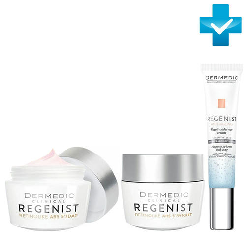 Дермедик Набор "Восстановление кожи": дневной крем, 50 г + ночной крем, 50 г + крем для глаз, 15 г (Dermedic, Regenist)