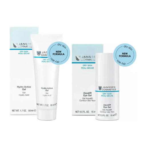 Янсен Косметикс Набор "Увлажнение и лифтинг": гель-крем 50 мл + гель для контура глаз 15 мл (Janssen Cosmetics, Dry Skin)
