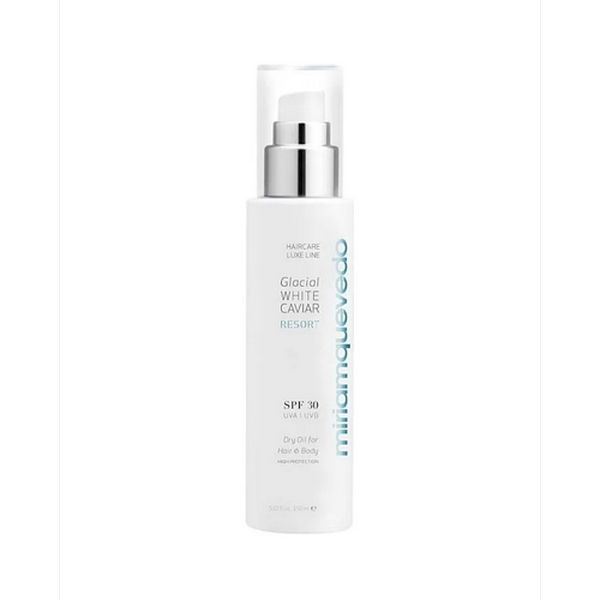 Miriamquevedo Glacial White Caviar Resort SPF30 Dry Oil For Hair and Body - Сухое масло для волос и тела SPF30 с маслом прозрачно-белой икры 150 мл