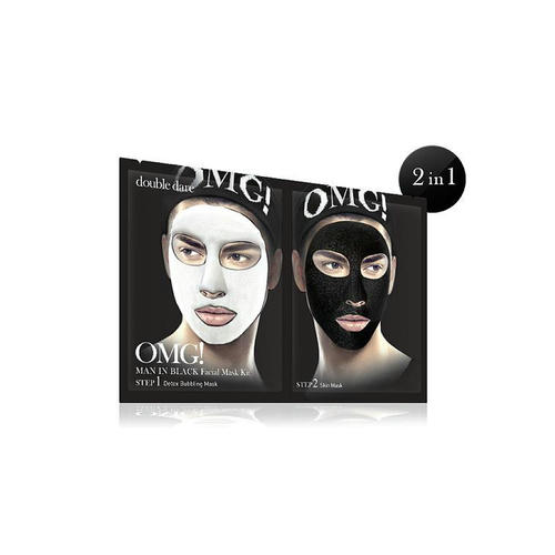 Double Dare OMG! Man In Black Facial Mask Kit - Маска мужская двухкомпонентная для ухода за кожей лица