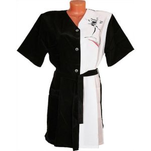 Халат для парикмахера ПРОФИ чёрно-белый