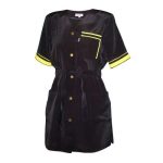 Халат для парикмахера с жёлтой каймой