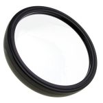 Круглое чёрное зеркало 22 см с ручкой