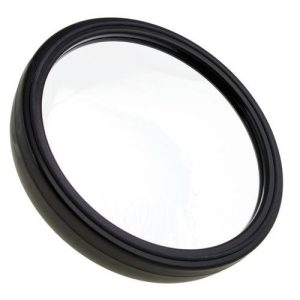 Круглое чёрное зеркало 22 см с ручкой