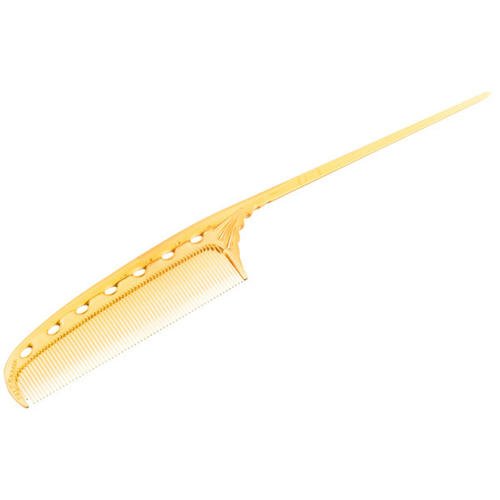 Суперкороткая расческа с пластиковым хвостиком янтарная