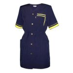 Халат для парикмахера с жёлтой тесьмой