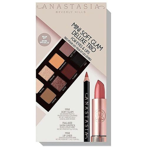 Anastasia Beverly Hills Mini Soft Glam Deluxe Trio (pal/6.4g + lipst/3 g + lip/liner/1.14g) Набор для макияжа — изображение 2