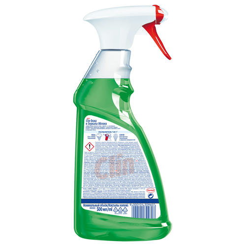 Средство для стекол CLIN и зеркал яблоко, 500мл