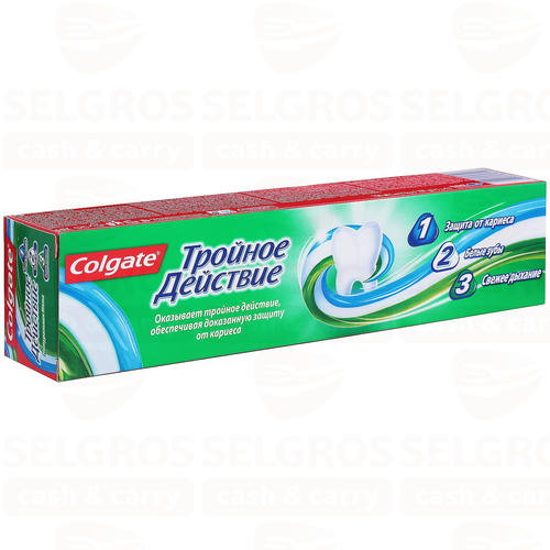 Зубная щетка COLGATE TRIPLE ACTION тройное действие, 230мл