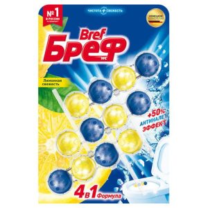 Блок для унитаза BREF подвесной 3х50 г лимонная свежесть, 50г