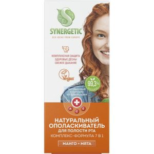 Ополаскиватель SYNERGETIC для полости рта, комплекс-формула 7 в 1, 200мл