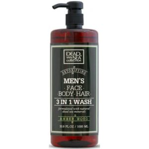 Гель для душа, волос и лица Dead Sea Collection Men's Amberwood Face, Hair & Body Wash 3 in 1, 1 л