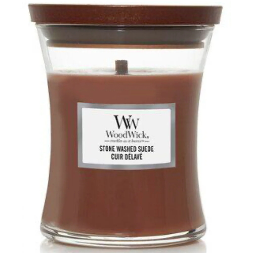 Ароматическая свеча с ароматом замши Woodwick Medium Stone Washed Suede 275 г