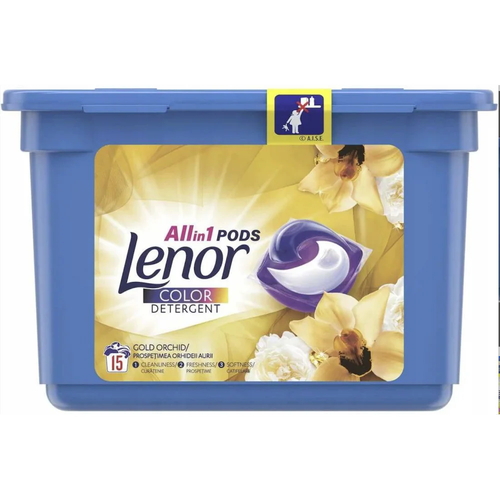 Капсулы для стирки цветного белья Lenor Color Золотая орхидея 15 капсул
