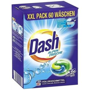 Капсулы для стирки Dash Caps Alpen Frische универсальные 60 шт