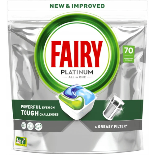 Капсулы Fairy Platinum для посудомоечных машин, 70 шт