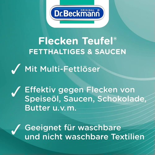 Выводитель пятен от жира и соусов Dr.Beckmann Fleckenteufel Fetthaltiges&Saucen, 50 мл — изображение 3