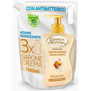 Антибактериальное жидкое мыло Spuma di Sciampagna Idratante Sapone Crema Latte Mandorla Burro Karit