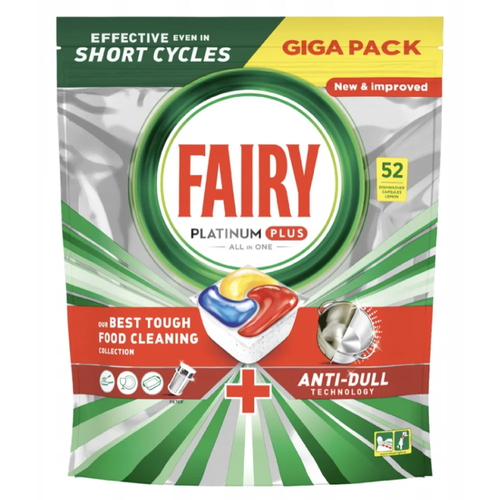 Таблетки для посудомоечной машины Fairy Platinum Plus All In One, 52 шт