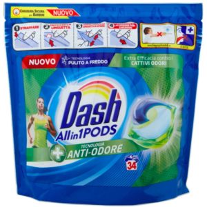 Капсулы для стирки универсальные Dash All in 1 anti odore 34 капс