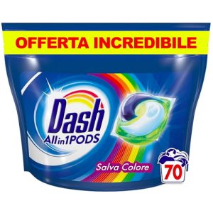 Капсулы гелевые для стирки цветного Dash Allin1 Salva Color 70 шт