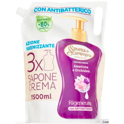 Антибактериальное жидкое мыло для рук и лица Spuma di Sciampagna Аметист Орхидея 1500 мл