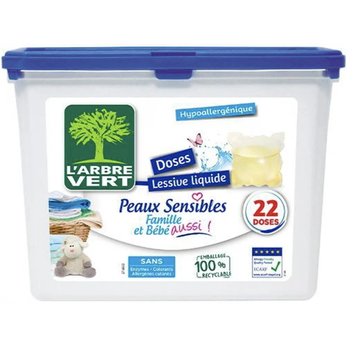 Капсулы для стирки L'Arbre Vert Чувствительная кожа 22 капс
