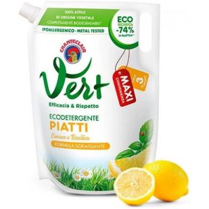 Средство для мытья посуды Chante Clair VERT piatti, концентрат, аромат “лимон-базилик”, запаска, 1500 мл