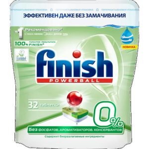 Таблетки для посудомоечной машины FINISH Green 0% бесфосфатные 1 шт
