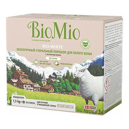 Стиральный порошок Bio mio Экологичный для белого белья 1,5 кг 1 шт