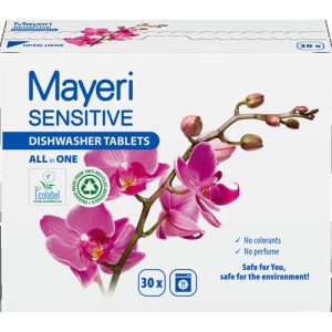 Таблетки Mayeri Sensitive Эко для посудомоечных машин 30 шт 1 шт