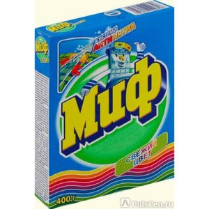 Средство моющее стиральный порошок Миф автомат свежий цвет для цветного белья 400г 1 шт