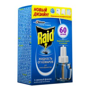 Жидкость для электрофумигатора Raid от комаров 60 ночей сменный флакон 1 шт