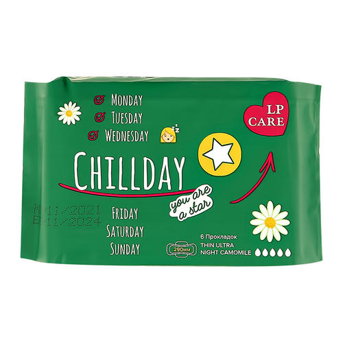 Прокладки классические `LP CARE` ночные с ромашкой 6 шт — изображение 2