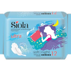 Гигиенические прокладки Siola ultra soft night 12шт