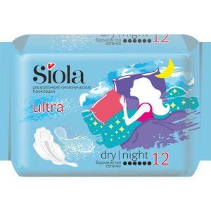 Гигиенические прокладки Siola ultra dry night, 12 шт