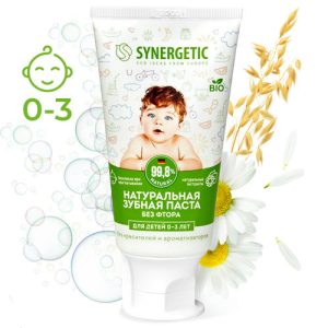 Зубная паста Synergetic Липа и ромашка 0-3 лет 50гр