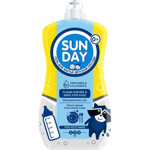 Гель для мытья детской посуды Sunday 0+, 500мл