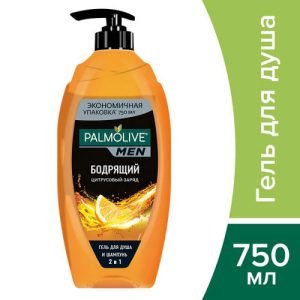 Гель для душа и шампунь 2 в 1 Palmolive Men Бодрящий цитрусовый заряд, 750 мл